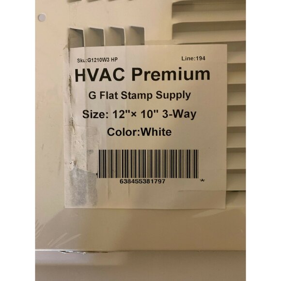 New HVAC Premium Flat Stamp Grille 3 Way 12”‎ X 10” White - Picture 2 of 6